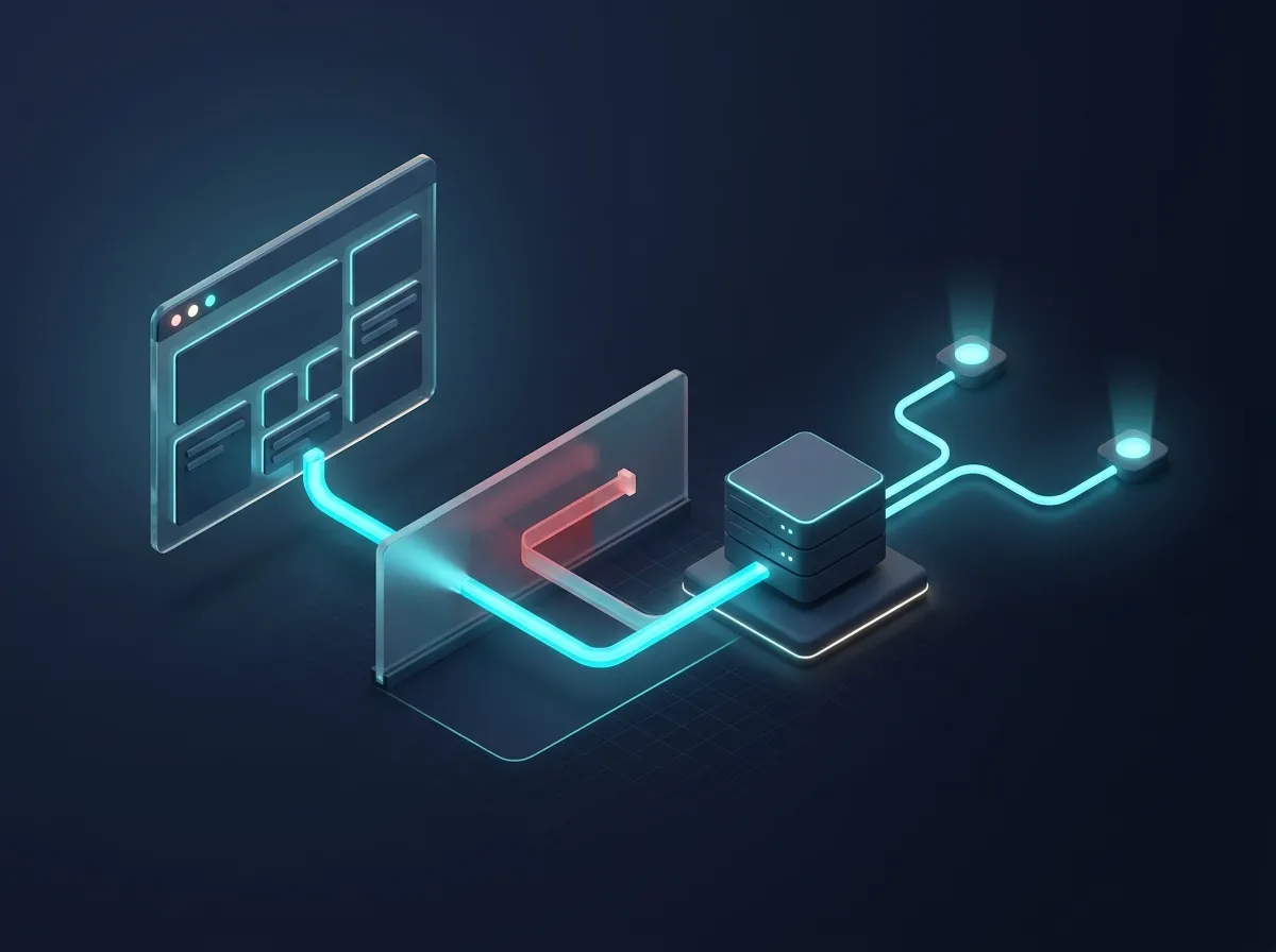 Dane z okna przeglądarki omijają blokadę i trafiają przez własny serwer do dwóch platform